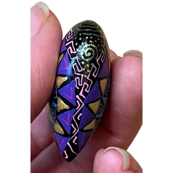 Set of 5 Handmade Alebrije Hearts Wood Mini Hanging Ornaments 1.5” - Picture 9 of 12